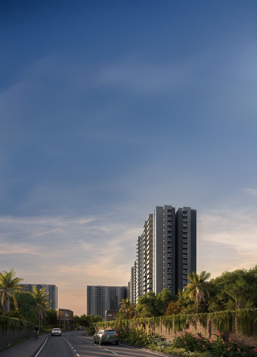 Towers at dusk